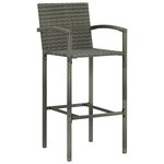 vidaXL Tabourets de bar lot de 2 gris résine tressée