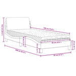 vidaXL Lit avec matelas blanc et noir 90x190 cm similicuir