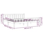 vidaXL Cadre de lit Gris Bois massif 180x200 cm Super King