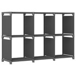 vidaXL Étagère d'affichage 6 cubes Gris 103x30x72 5 cm Tissu