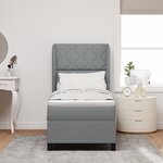 Lit à ressorts avec matelas vidaXL en gris clair  80x200 cm  tissu