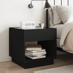 vidaXL Table de chevet avec LED infini noir 50x50x50 cm