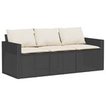 vidaXL Ensemble à manger de jardin coussins 2Pièces noir résine tressée