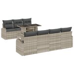 vidaXL Ensemble de Canapé de Jardin 8 pièces avec Coussins Gris Clair en Rattan Poly