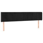 vidaXL Tête de lit avec oreilles Noir 183x16x78/88 cm Velours