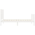 vidaXL Cadre de lit avec tête de lit blanc 90x200 cm bois massif