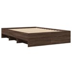 vidaXL Cadre de lit chêne marron 135x190 cm bois d'ingénierie