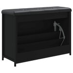 vidaXL Banc à chaussures avec tiroir rabattable noir 82x32x56 cm