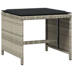 vidaXL Ensemble à manger de jardin et coussins 13 Pièces gris clair rotin