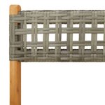 vidaXL Chaises de jardin pliantes lot de 6 gris poly rotin bois massif