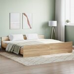 vidaXL Cadre de lit tête de lit et pied de lit chêne sonoma 180x200 cm