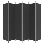 vidaXL Cloison de séparation 6 panneaux Noir 300x220 cm Tissu