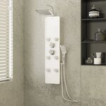 vidaXL Panneau de douche Verre 25x47 5x130 cm Blanc