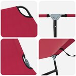 vidaXL Chaise longue pliable 2 Pièces portable rouge en tissu Oxford 600D
