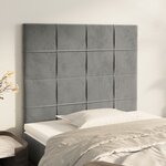 vidaXL Têtes de lit 2 Pièces Gris clair 80x5x78/88 cm Velours