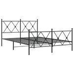 vidaXL Cadre de lit métal avec tête de lit/pied de lit noir 140x200 cm