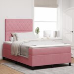 Lit à ressort vidaXL avec matelas et LED Rose 120x200 cm Velours