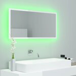 vidaXL Miroir à LED de bain Blanc brillant 90x8 5x37 cm Acrylique