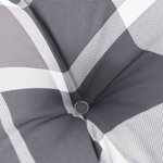 vidaXL Coussin de palette motif à carreaux gris tissu