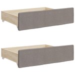vidaXL Lit de jour avec gigogne et tiroirs sans matelas taupe 90x200cm