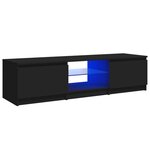 vidaXL Meuble TV avec lumières LED noir 140x40x35 5 cm