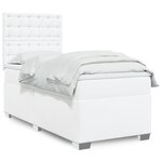 vidaXL Sommier à lattes de lit avec matelas Blanc 100x200cm Similicuir