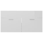 vidaXL Ensemble de meubles de bain 2 Pièces Blanc brillant Aggloméré