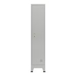 Casier de bureau armoire meuble de rangement pour bureau atelier chambre acier métallique avec 1 porte acier laqué 180 x 38 x 45 cm gris 03_0006345