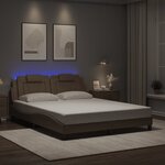 vidaXL Cadre de lit avec LED sans matelas cappuccino 160x200 cm