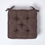Galette de chaise coussin rehausseur en suédine Chocolat  40 x 40 x 10 cm - HOMESCAPES