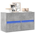 vidaXL Meuble TV mural avec lumières LED gris béton 80x31x45 cm