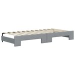 vidaXL Lit de jour avec gigogne et tiroirs gris clair 100x200 cm tissu