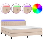 vidaXL Sommier à lattes de lit avec matelas LED Cappuccino 180x200 cm