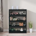 vidaXL Bibliothèque/Séparateur de pièce Noir 100x30x135 cm
