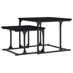vidaXL Table basse gigogne 2 Pièces noir bois d'ingénierie