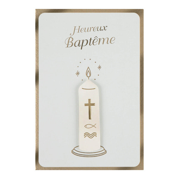 Carte Baptême Bougie - Draeger paris