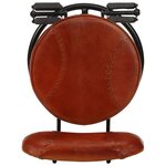 vidaXL Tabourets de bar lot de 2 noir/marron cuir de chèvre véritable