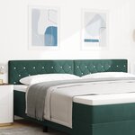 Cabeçal en velours vert foncé avec boutons en cristal de 200 cm
