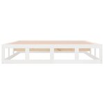 vidaXL Cadre de lit Blanc 135x190 cm Double Bois massif