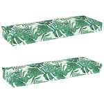 vidaXL Coussins de Palette pour banc 2 Pièces Motif Feuille 120x40x8 cm Tissu Oxford