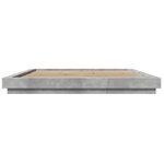 vidaXL Cadre de lit et lumières LED sans matelas gris béton 180x200 cm