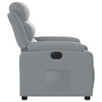 vidaXL Fauteuil inclinable électrique Gris clair Tissu