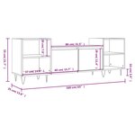 vidaXL Meuble TV Chêne fumé 160x35x55 cm Bois d'ingénierie