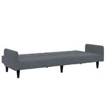 vidaXL Canapé-lit à 2 places avec repose-pied gris foncé velours