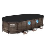 Piscine hors-sol tubulaire bestway power steel oval imitation rotin 549x274x122 cm épurateur a cartouche de 5 678 l/h bâche et échelle