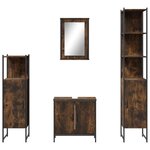 vidaXL Ensemble de meubles de salle de bain 4 Pièces Chêne fumé Bois