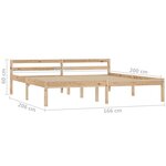 vidaXL Cadre de lit sans matelas bois massif de pin 160x200 cm