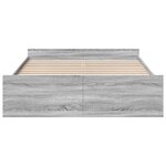 vidaXL Cadre de lit à tiroirs sonoma gris 160x200 cm bois d'ingénierie