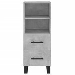 vidaXL Buffet Gris béton 34 5x34x90 cm Bois d'ingénierie