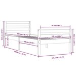 vidaXL Cadre de lit Gris Bois massif 100x200 cm